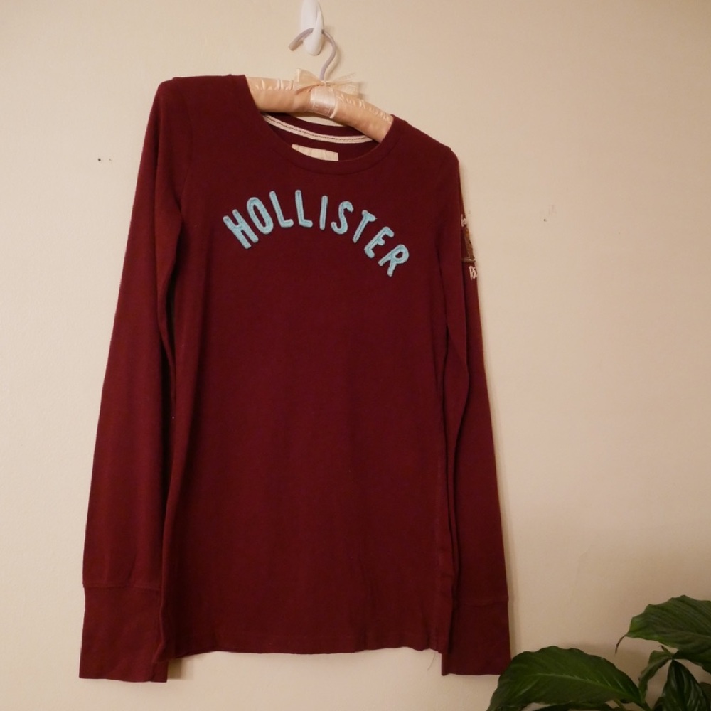 Hollister Maroon Long Sleeve Tee